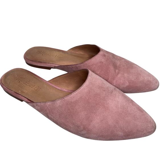 Madewell Shoes - Madewell The Remi Pink Suede Pointed Mules Size 7